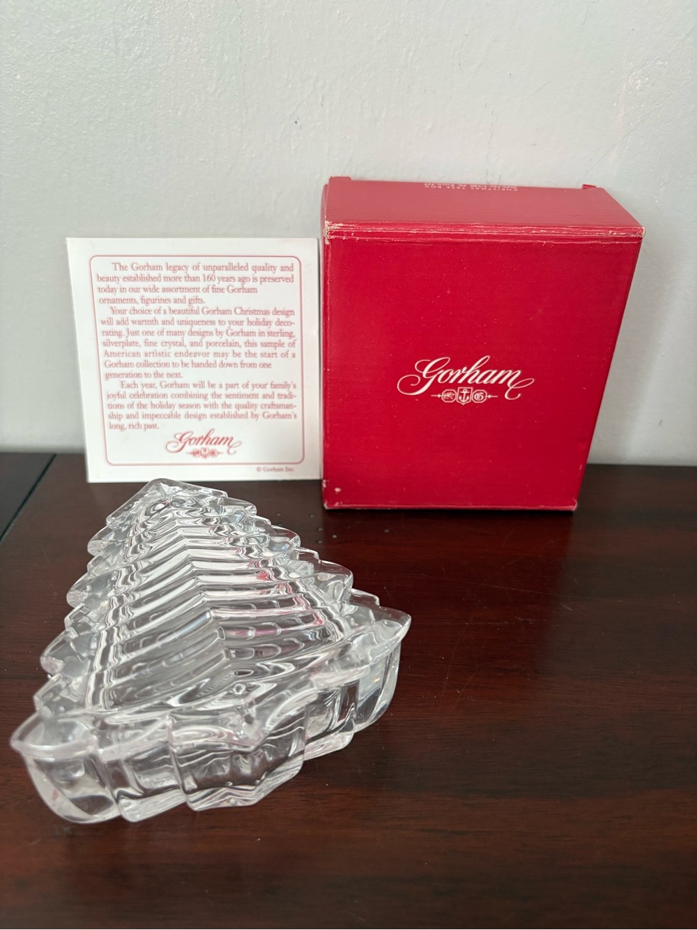 Gorham Crystal Christmas Tree Box - Opened; Unused Style #C540